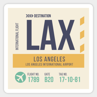 Los Angeles Airport Stylish Luggage Tag (LAX) Magnet